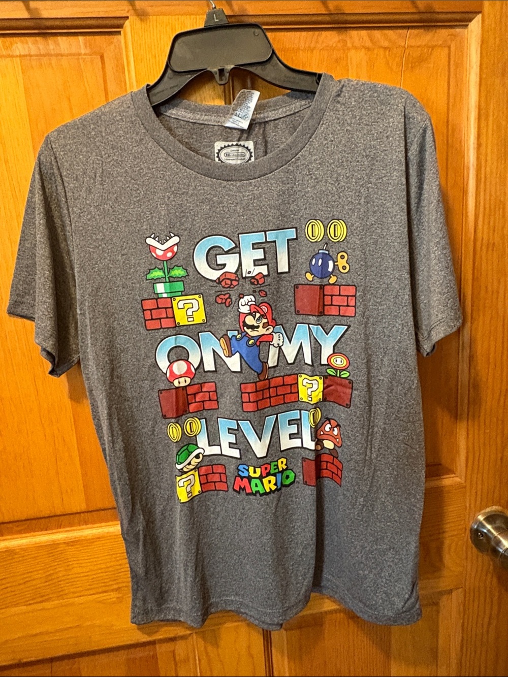 Pacifica Kids Gray Super Mario "Get On My Level" Short Sleeve Tee